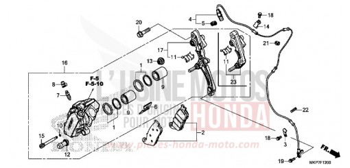 ETRIER DE FREIN AVANT (CB400XAK,CB500X,CB500XAK/L/M) CB500XAM de 2021